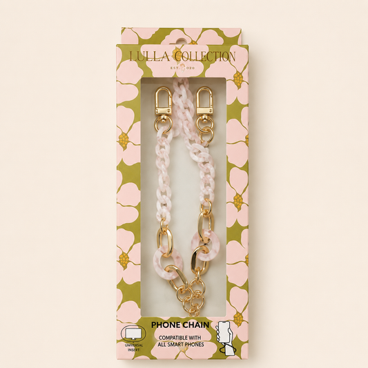 Blush & Gold Mixed-Link Phone Chain