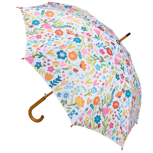 White Floral Umbrella
