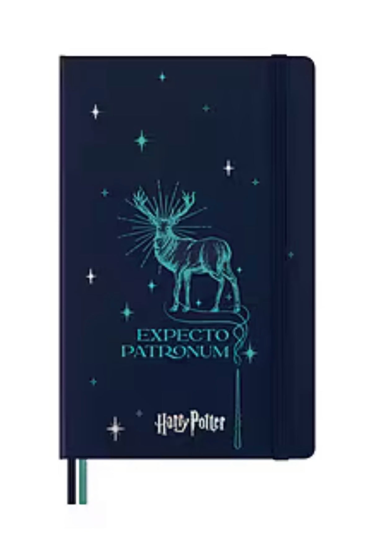 Moleskine Limited Edition Harry Potter Expecto Patronum spell Notebook with glow in the dark special-effect, Hard Cover, Ruled, Large (5" x 8.25"), Petrolum Blue, 176 pages
