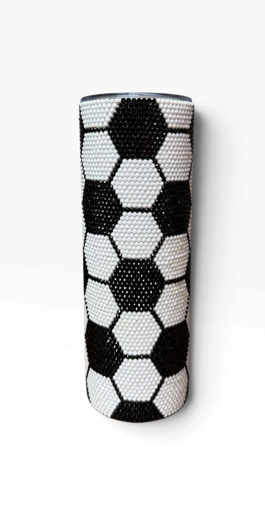 Handmade Soccer Sparkling Tumbler 20oz