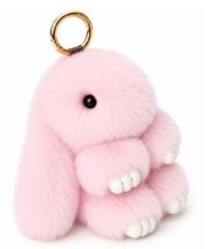 Floppy Ear Bunny Bag Charm: Pastel Pink