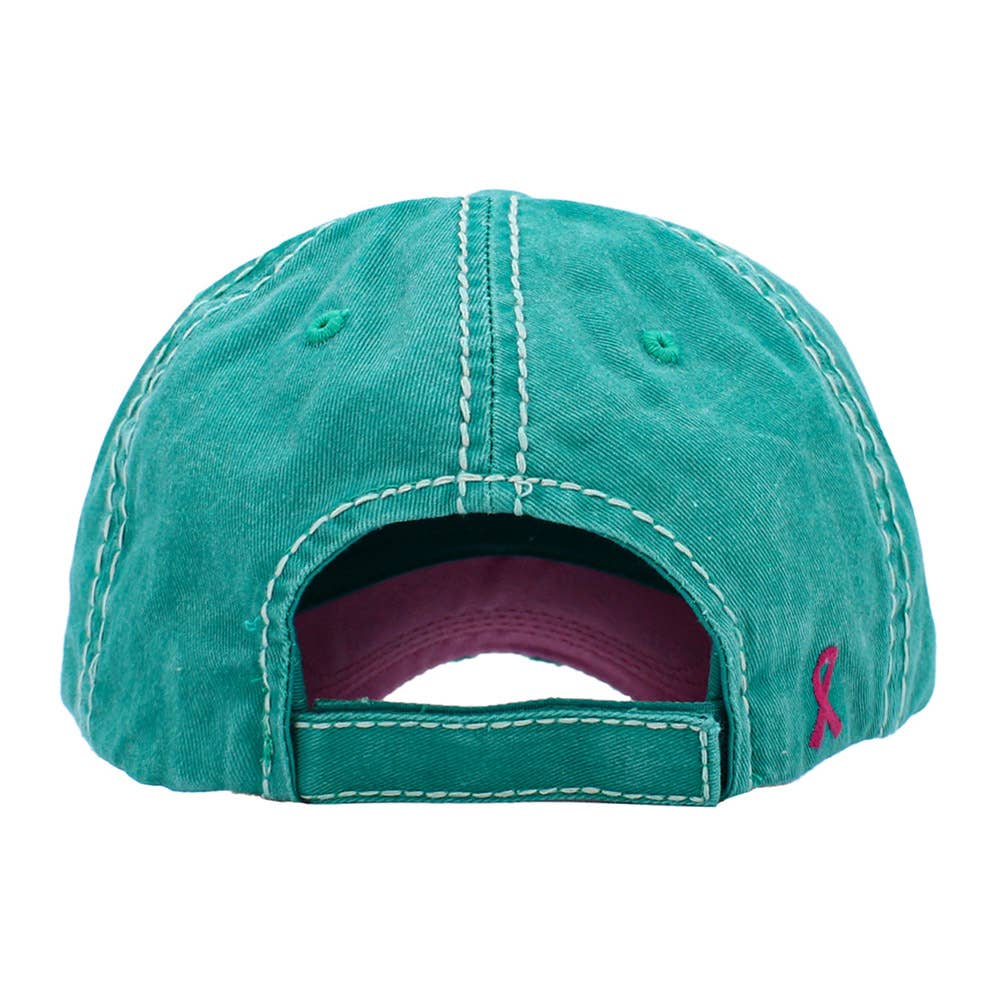 This Is My Fight Hat Message Pink Ribbon Accented Vintage Baseball Cap: Black