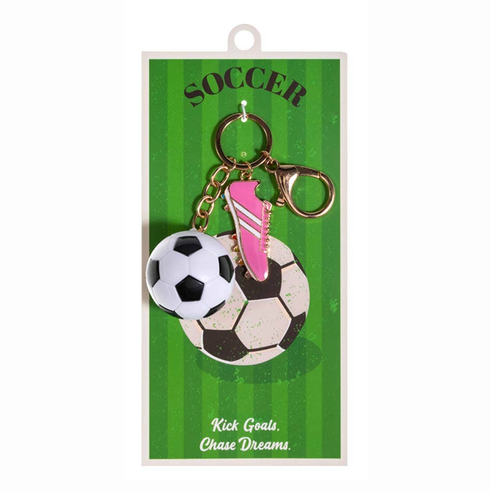 Soccer Ball Shoes Charm Keychain Bag Charm: Jet Black