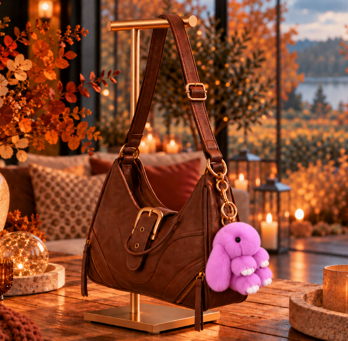 Floppy Ear Bunny Bag Charm: Pastel Pink