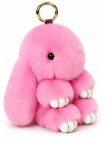 Floppy Ear Bunny Bag Charm: Pastel Pink