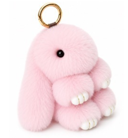 Floppy Ear Bunny Bag Charm: Pastel Pink