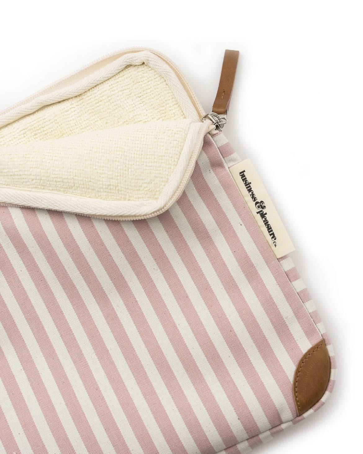 Business & Pleasure Co. THE LAPTOP SLEEVE - Lauren's Pink Stripe - Image 3