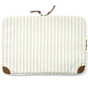 Business & Pleasure Co. THE LAPTOP SLEEVE - Lauren's Sage Stripe