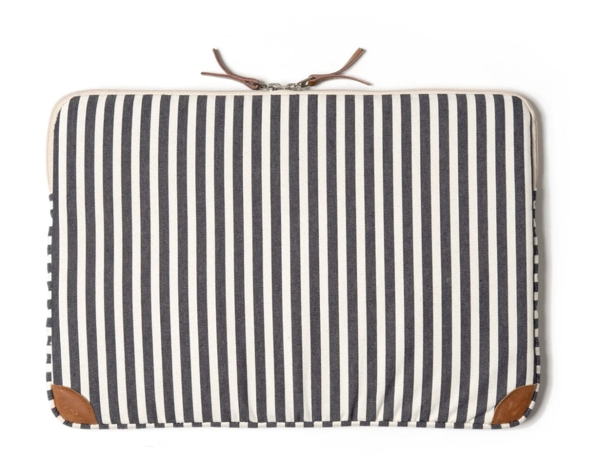 Business & Pleasure Co. THE LAPTOP SLEEVE - LAUREN'S NAVY STRIPE - Image 5