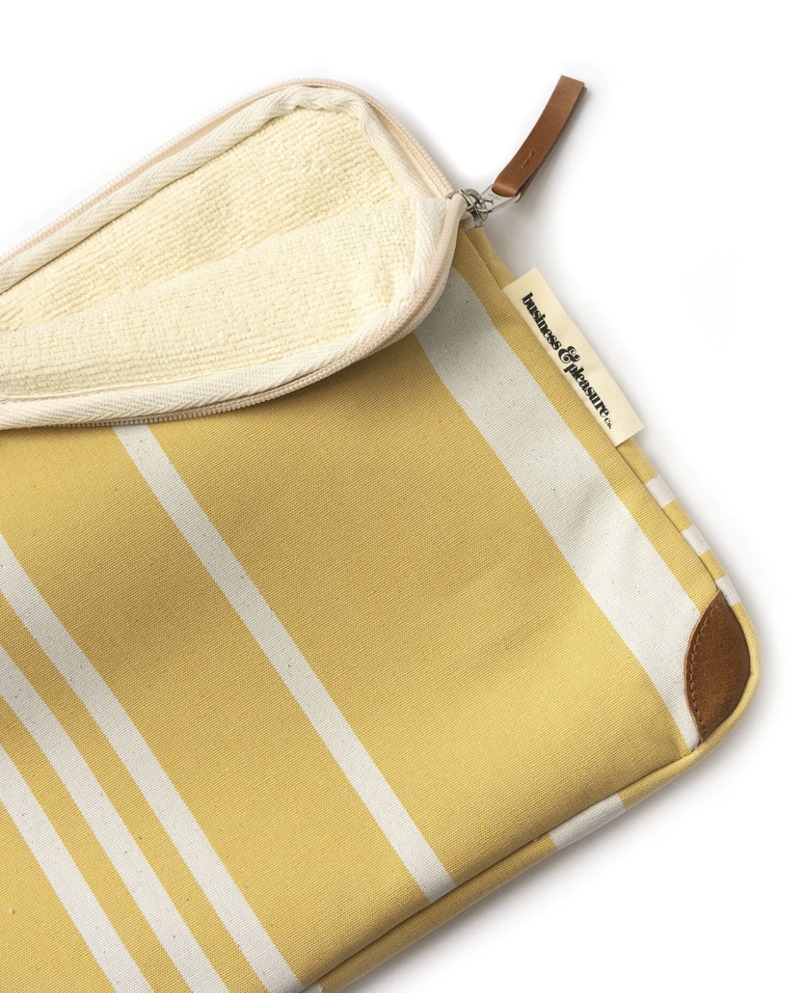 Business & Pleasure Co. THE LAPTOP SLEEVE - Vintage Yellow STRIPE - Image 2