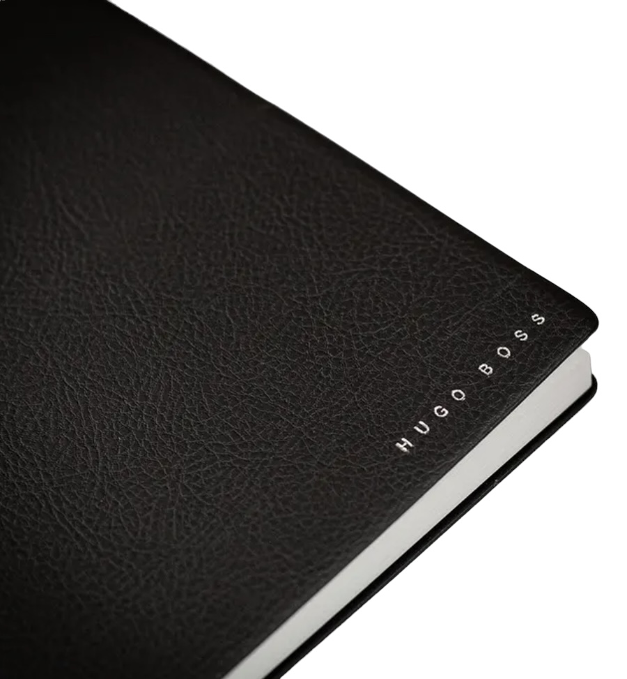 Hugo Boss Black Dotted Notebook Essential A5 Vegan Leather Cover 160 Pages (80m/m2) 148 x 210mm Pagemark - Image 3