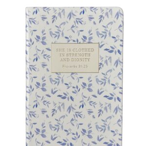 Eccolo Bible Notebook "SHE IS CLOTHED IN STRENGTH AND DIGNITY. Proverbs 31:25"  5.5"x8.5"