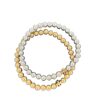 Tory Burch 79088 Tory Silver & Gold Women's Metal Gumdrop Bracelet Set, One Size