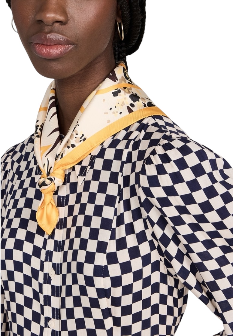 Tory Burch Drip Bouquet Neckerchief Orange - Image 5