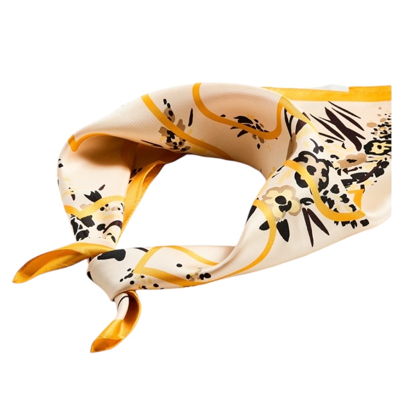 Tory Burch Drip Bouquet Neckerchief Orange - Image 4