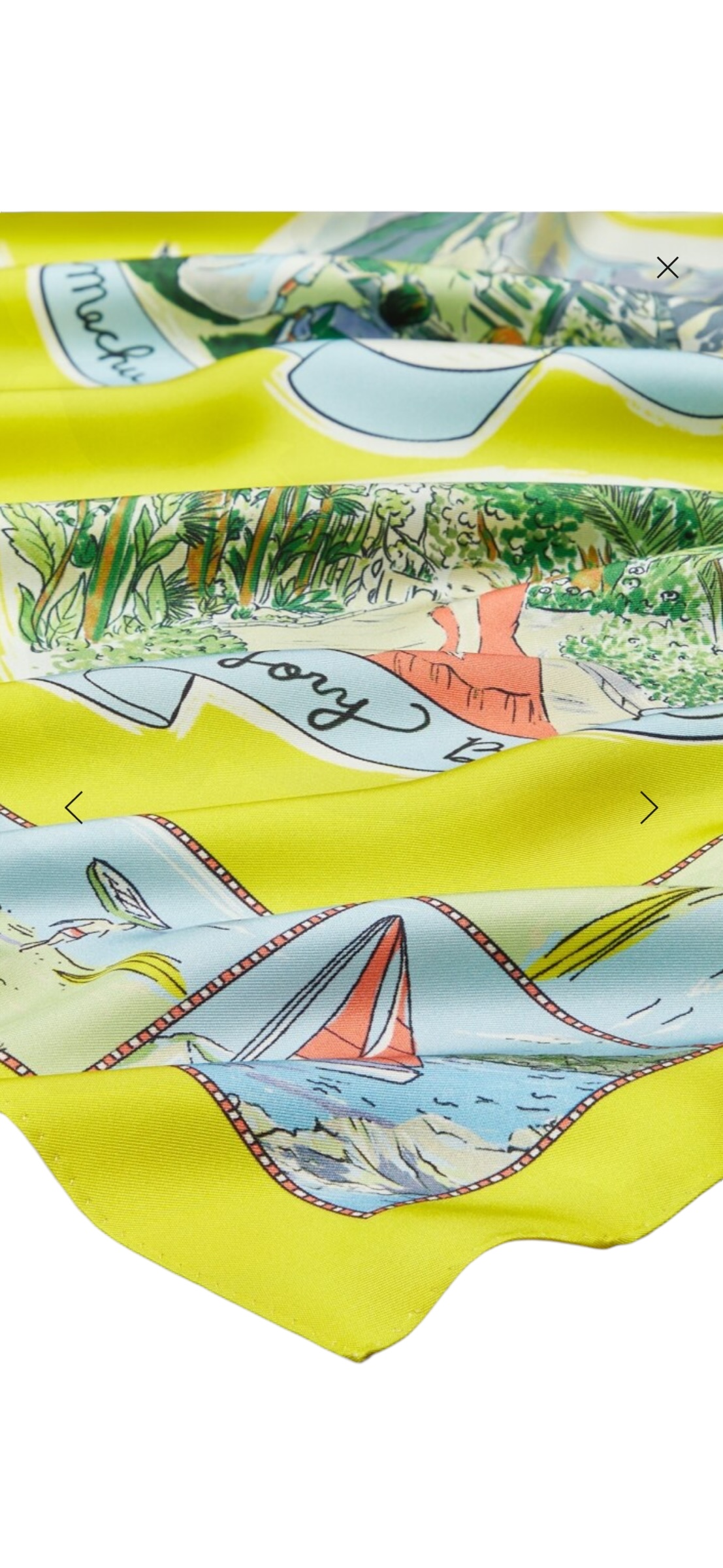 Tory Burch Souvenir Silk Square Scarf Acid Lemon - Image 5