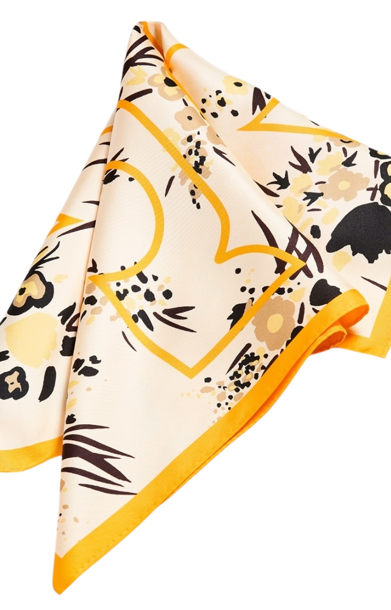 Tory Burch Drip Bouquet Neckerchief Orange - Image 3