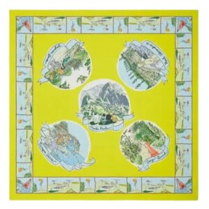Alternative view of Tory Burch Souvenir Silk Square Scarf Acid Lemon