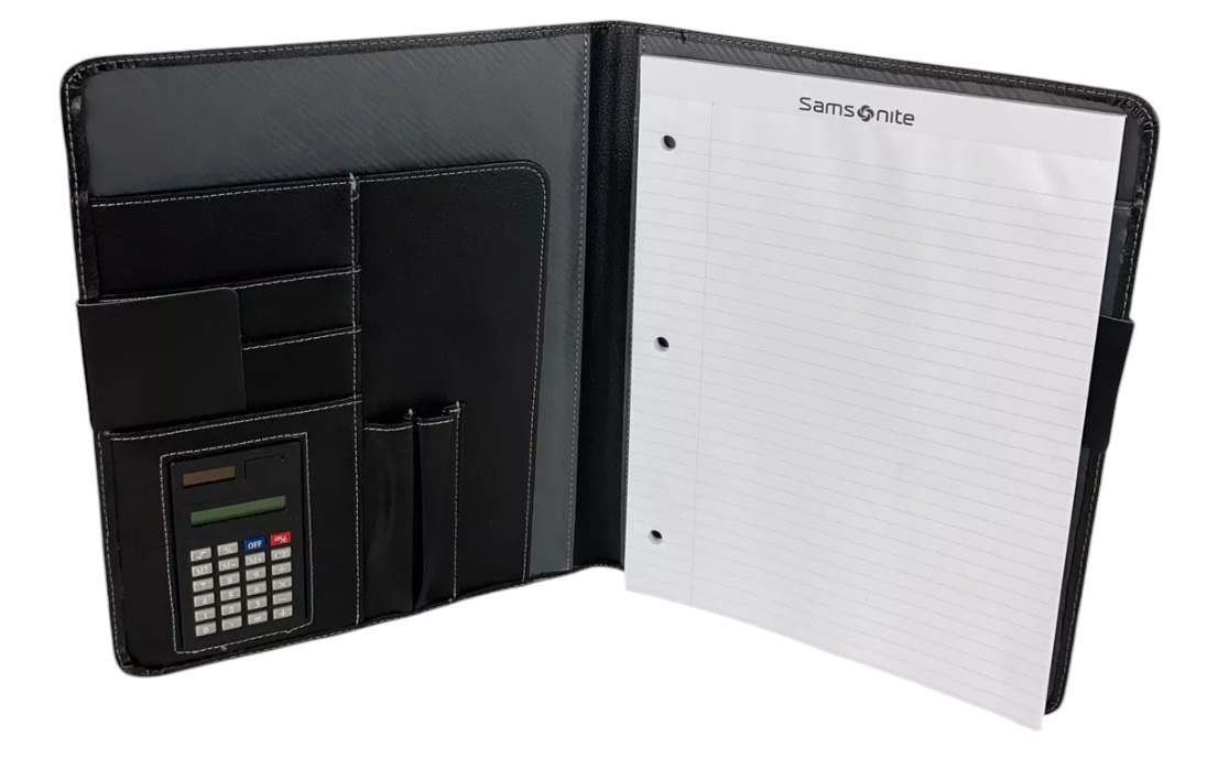 Samsonite® Vinyl Bi-Fold Writing Pad, 12 1/4" x 10" x 1", Black - Image 4