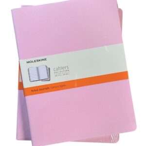 Moleskine Cahiers Collerction Set of 3 Ruled Journals: Pink, Grey, Blue XL 7.5x9.75" (19 x 25cm)