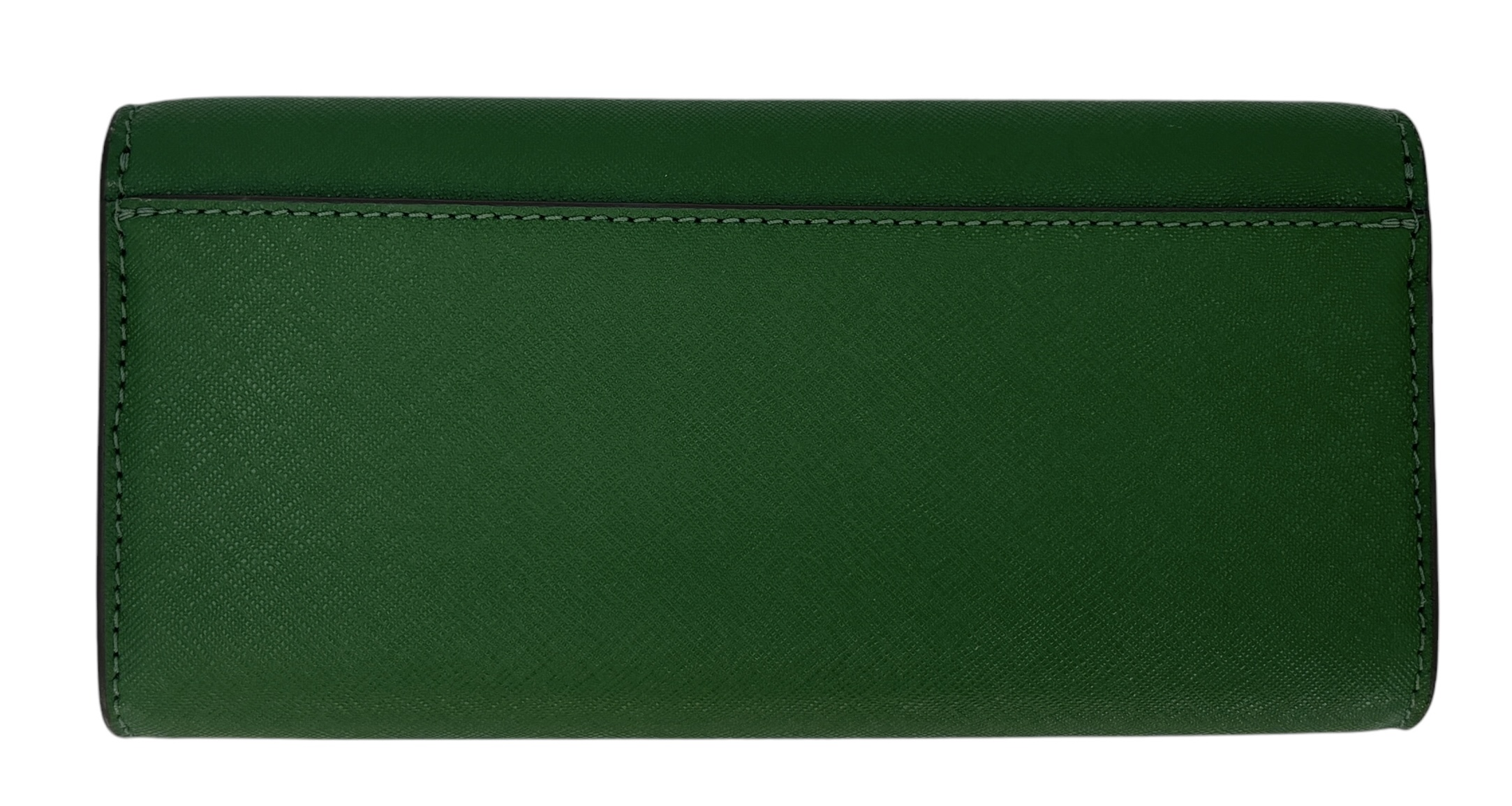 Tory Burch Emerson Saffiano Leather Color-Block Wallet On a Chain 157098 Arugula 367 One Size Green w Silver Hardware/Chain - Image 3