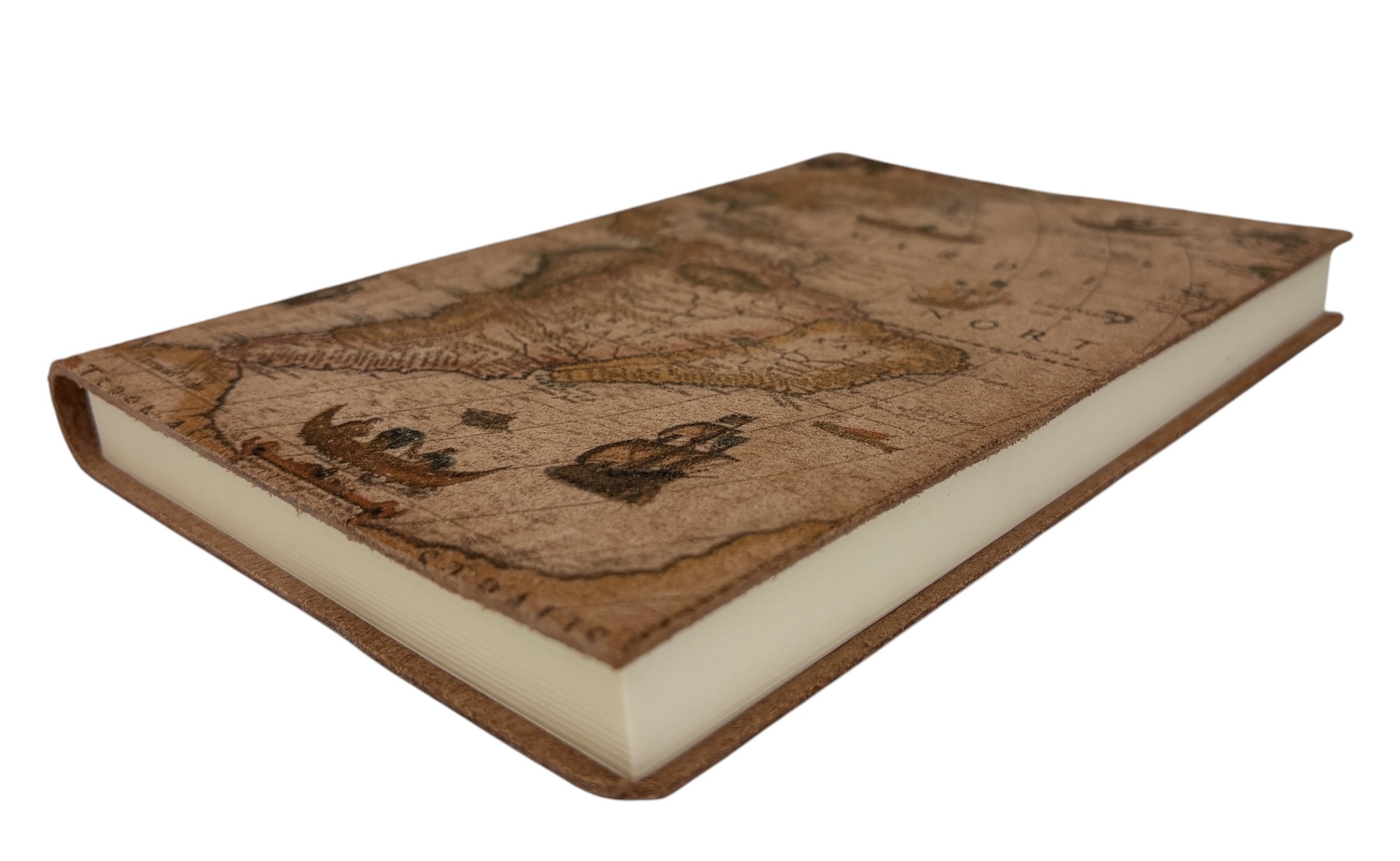 Genuine Italian Suede Leather Cover Antique Map 5.75"x8.25" - Image 3
