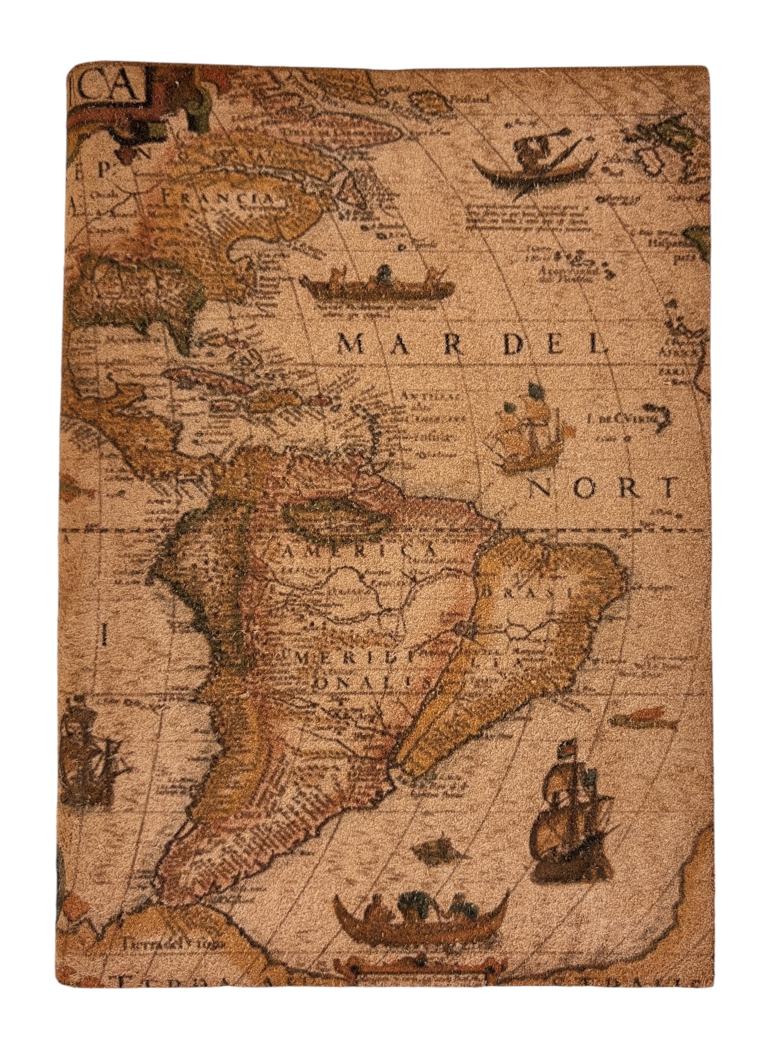 Genuine Italian Suede Leather Cover Antique Map 5.75"x8.25" - Image 4