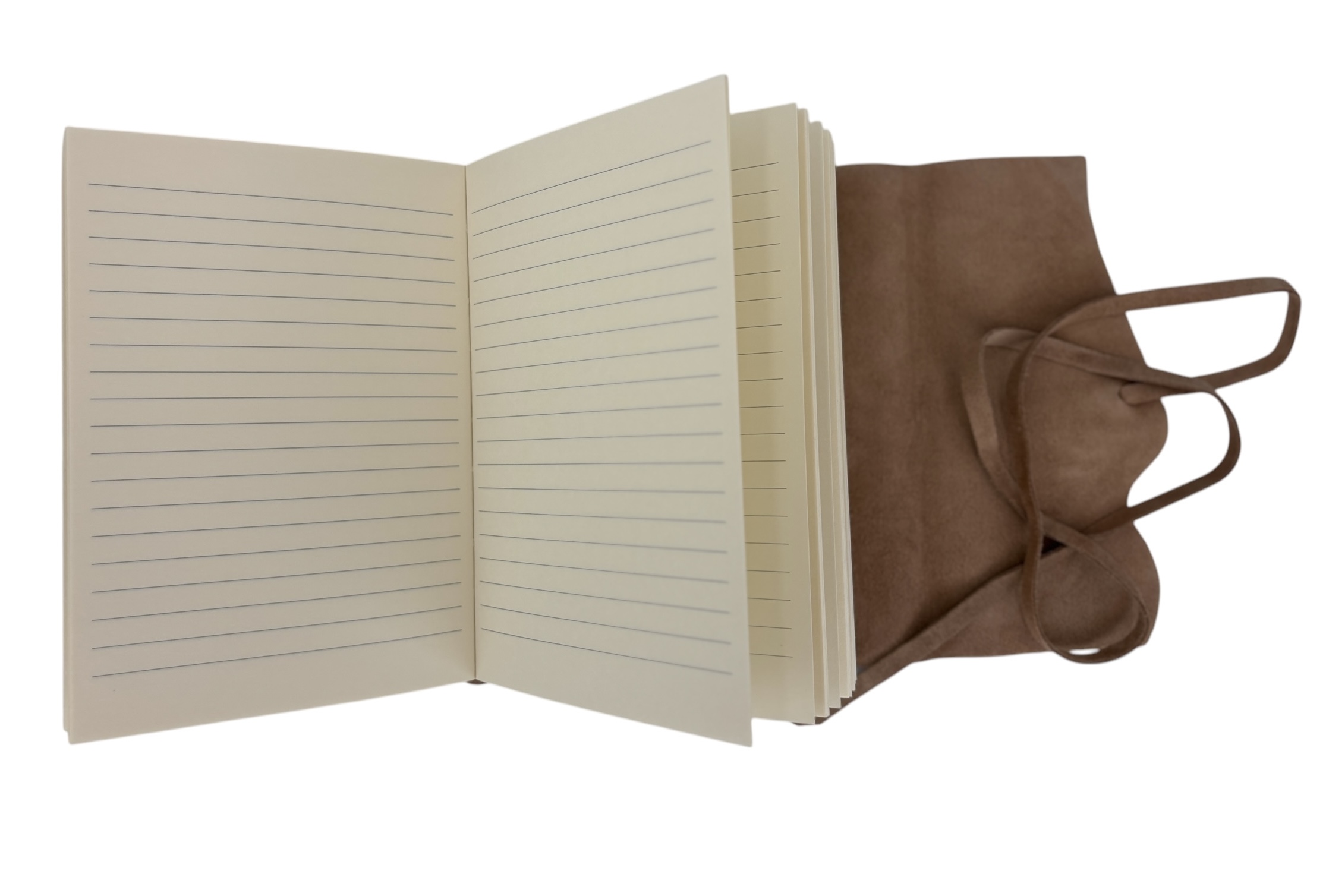 Genuine Leather Journal Hand Made in Italy, Light Brown Suede - Image 6