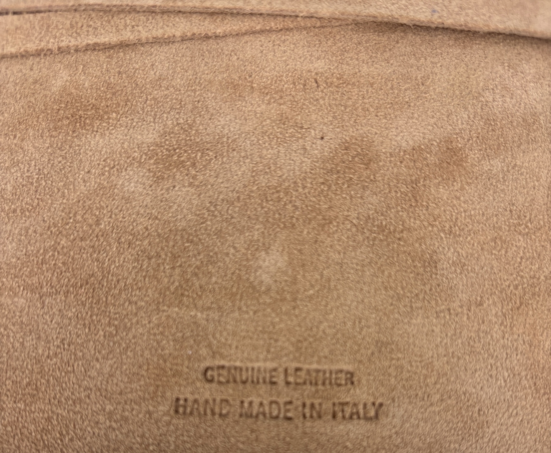 Genuine Leather Journal Hand Made in Italy, Light Brown Suede - Image 3