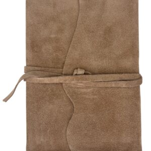 Genuine Leather Journal Hand Made in Italy, Light Brown Suede