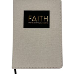 Aida + Jade  "FAITH makes all things possible" 400 Pages Faux Linen Notebook Onedesignhome