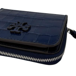 Tory Burch Thea Embossed Bi Fold Wallet Royal Navy - Image 4