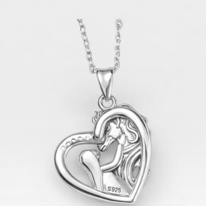 Alternative view of Beyond Joy 925 Sterling Silver Horse & Girl Pendant Necklace w/ Chain & Gift Box