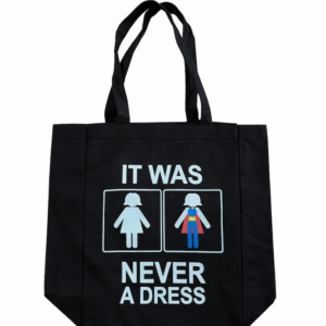 Beyond Joy Canvas Tote It Was Never A Dress Black 11"x15"x5"