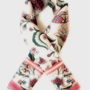 Alternative view of 100% Silk Twill Square Scarf 35"x35" Hand-Rolled Hem Luxury Women Accessory Pink