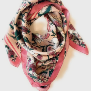 100% Silk Twill Square Scarf 35"x35" Hand-Rolled Hem Luxury Women Accessory Pink - Image 3