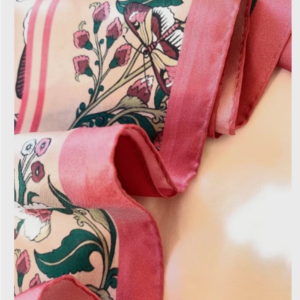 100% Silk Twill Square Scarf 35"x35" Hand-Rolled Hem Luxury Women Accessory Pink - Image 4