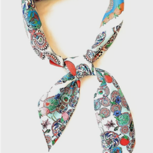 100% Silk Twill Square Scarf 35"x35" Luxury Women Accessory Mint: Holy Cross - Image 4