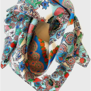 100% Silk Twill Square Scarf 35"x35" Luxury Women Accessory Mint: Holy Cross - Image 5