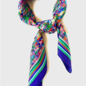 Alternative view of 100% Silk Twill Square Scarf 35"x35" Luxury Women Accessory Indogo: Winter Derby