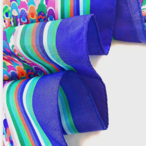 100% Silk Twill Square Scarf 35"x35" Luxury Women Accessory Indogo: Winter Derby - Image 3
