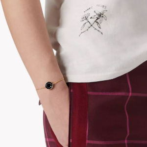 Marc Jacobs Medalion Logo Disc Enamel Bracelet Black Gold NWT - Image 4