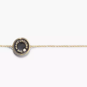 Marc Jacobs Medalion Logo Disc Enamel Bracelet Black Gold NWT - Image 6