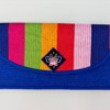 Korean Traditional Fabric Patch Long Wallet w Card Slots & Coin Pocket w Zipper