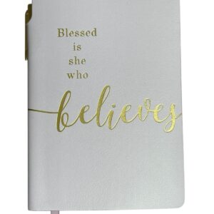 Eccolo, Pocket Pen Journal "Blessed is She Who Believes." Light Pink