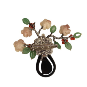 Beyond Joy Natural Stone Flower Brooch Pendant Black Green Pink Handmade New - Image 6