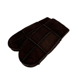 Alternative view of Portolano Sheepskin Unisex Shearing Suede Mitten Dark Brown Brand New