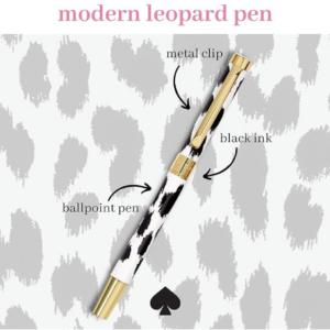 Alternative view of kate spade new york Black Ink Ballpoint Pen w Reusable Gift Box Modern Leopard