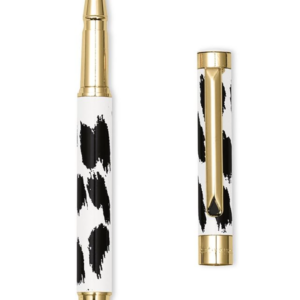kate spade new york Black Ink Ballpoint Pen w Reusable Gift Box Modern Leopard - Image 3
