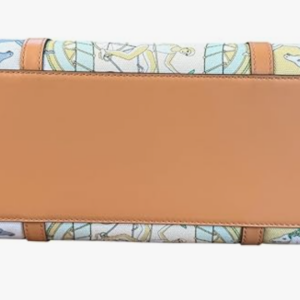 Tory Burch Blake Tote Bag XL, Printed Canvas with Leather Trim, Pastel Bicycle - Image 3